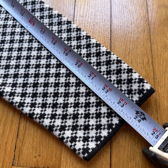 Lands End Size XL 18 Black & White Houndstooth Shawl Collar Long Cardigan Jacket - Picture 6 of 15